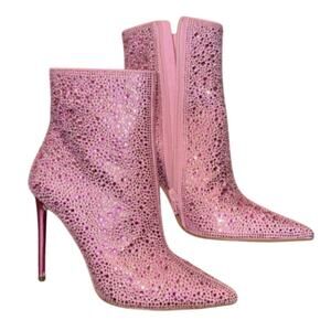 Steve Madden Pink Valora Bootie Rhinestone embellishments sz6